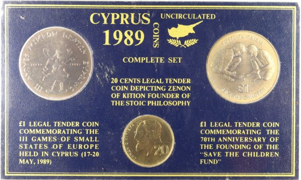 Κύπρος Cyprus 1989 Complete Uncirculated Coin Set