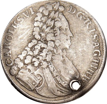 Austria 6 Kreuzer 1715 Silver With Hole