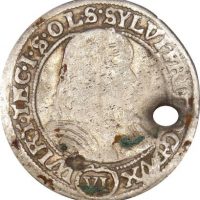 Germany 6 Kreuzer 1674 Silver With Hole