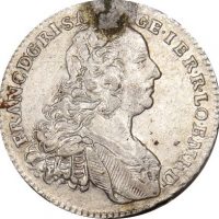 Austria 7 Kreuzer 1762 Silver With Hole