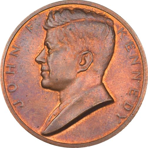 United States John F Kennedy Inauguration Copper Medal 1961