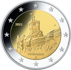 Γερμανία Germany 2 Ευρώ 2022 Thuringia The Wartburg in Eisenach