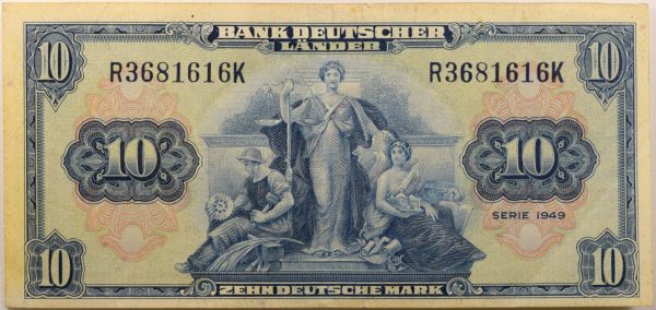 Χαρτονόμισμα Γερμανία Germany 10 Mark 1949