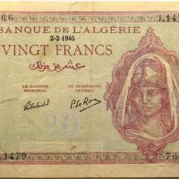 Χαρτονόμισμα Αλγερία Algeria 20 Francs 1945