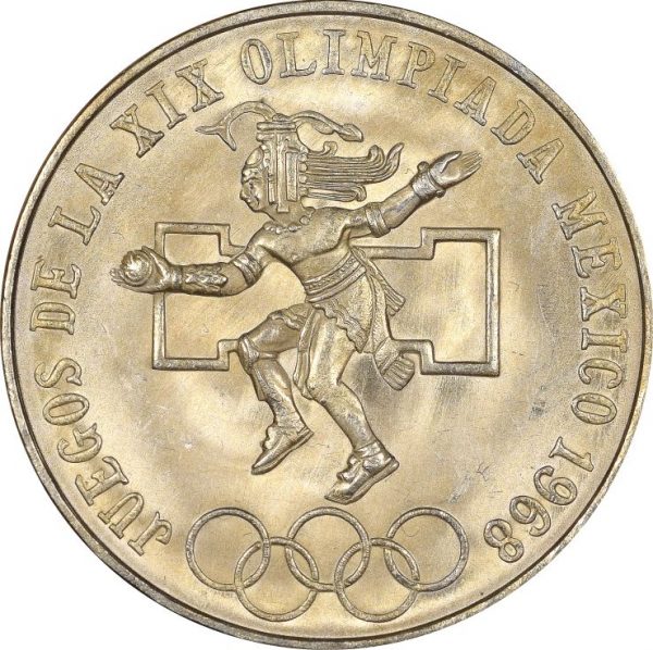 Mexico 25 Pesos 1968 Silver Olympic Games Brilliant Uncirculated