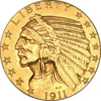 Ηνωμένες Πολιτείες USA Χρυσό 5 Δολάρια 1911 Indian Head