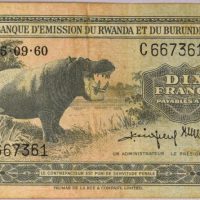 Χαρτονόμισμα Ruanda Burundi 10 Francs 1960