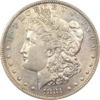 United States Silver Morgan Dollar 1881 O NGC AU55