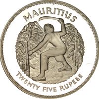 Mauritius 25 Rupees 1977 Silver Proof Jubilee Harvesting Sugar Cane