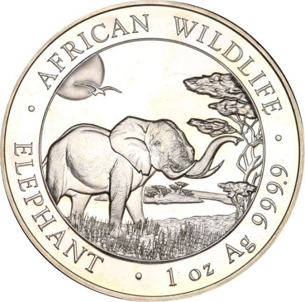 Σομαλία Somalia 100 Shillings 2019 Silver Proof African Wildlife Elephant