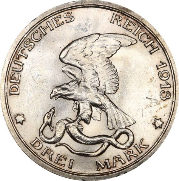 Germany Prussia 3 Mark 1913 Silver Defeat of Napoleon Uncirculated