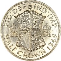 Βρετανία Great Britain Half Crown 1945 Silver Brilliant Uncirculated