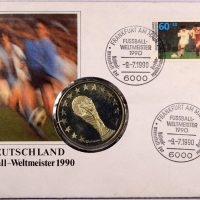 Germany World Cup 1990 First Day Cover With Medal