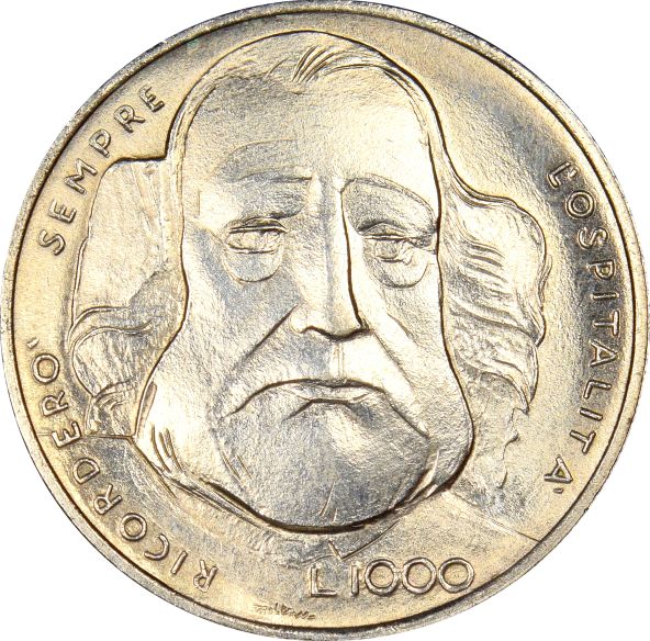 Ιταλία Italy 1000 Lire 1982 Silver Brilliant Uncirculated
