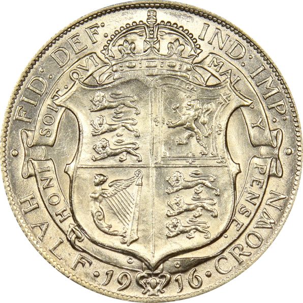 Βρετανία Great Britain Half Crown 1916 Silver Brilliant Uncirculated