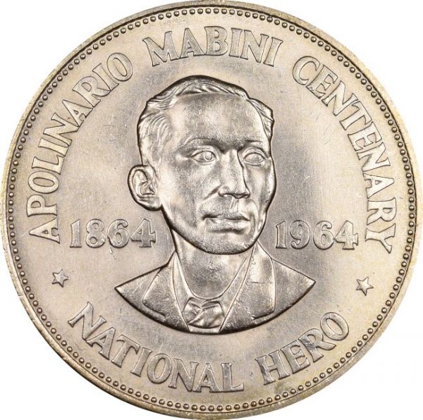 Φιλιππίνες Philippines 1964 Silver 1 Peso Commemorative National Hero