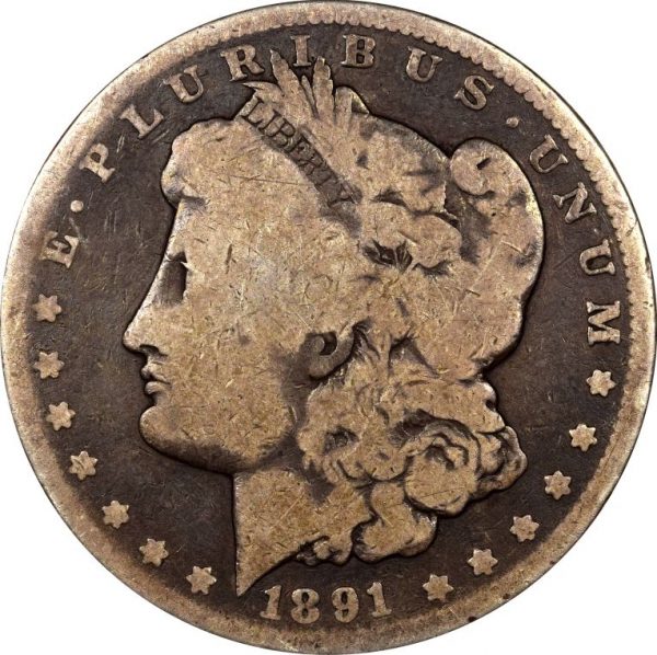 United States Silver Morgan Dollar 1891 Carson City CC