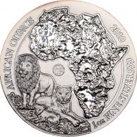 Ρουάντα Rwanda 50 Amafaranga 2010 African Ounce 1 Oz Pure Silver