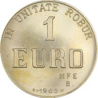 Ιταλία Italy 1 Euro Silver Essai 1965 In Unitate Robur