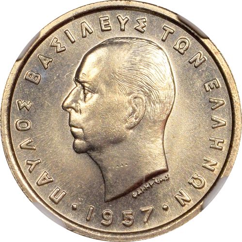 Ελλάδα Νόμισμα Παύλος 2 Δραχμές 1957 NGC MS64+