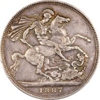 Βρετανία Great Britain One Crown 1887 Silver Nice Grade