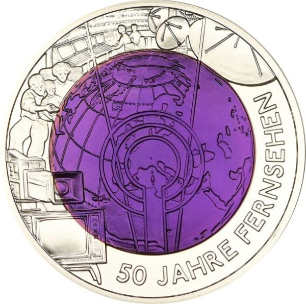 Austria Silver Niobium 25 Euro 2005 50 Years Of Television
