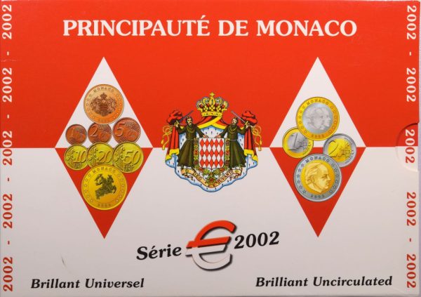 Μονακό Monaco 2002 Official Brilliant Uncirculated Euro Coin Set