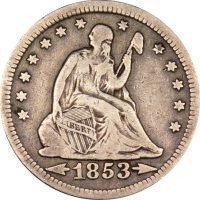 Ηνωμένες Πολιτείες United States 1853 Silver Seated Liberty Quarter Dollar