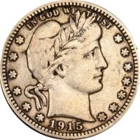 Ηνωμένες Πολιτείες United States 1915 Barber Silver Quarter Dollar
