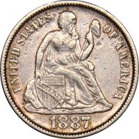 Ηνωμένες Πολιτείες United States 1887 Silver Seated Liberty One Dime