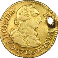 Ισπανία Spain Gold 1/2 Escudo 1786 With Hole
