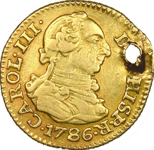 Ισπανία Spain Gold 1/2 Escudo 1786 With Hole