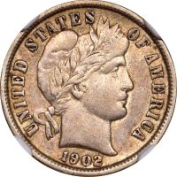 Ηνωμένες Πολιτείες United States 1902 O Silver Barber Dime NGC AU50