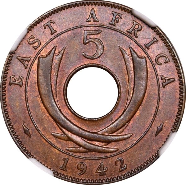 Ανατολική Αφρική East Africa 5 Cents 1942 NGC MS64BN
