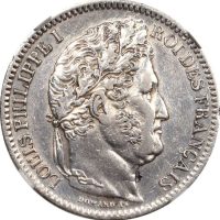 Γαλλία France Silver 2 Francs 1847 Key Date NGC AU Details Mintage 6504