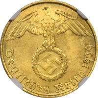 Γερμανία Germany 5 Pfennig 1939 F NGC MS64