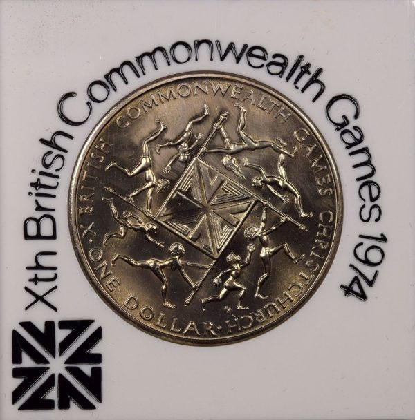 Νέα Ζηλανδία New Zealand Commonwealth Games Dollar 1974 In Plastic Case