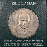 Νήσοι Του Μαν Isle Of Man Winston Churchill Crown 1974 In Plastic Case