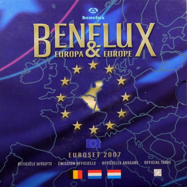 Benelux 2007 Euro Coin Sets Belgium Luxemburg Holland 24 Coins With Medal