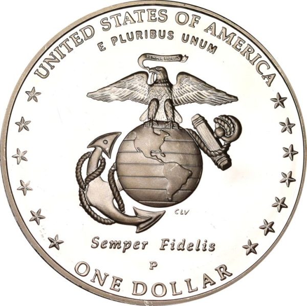 United States Of America 2005 Proof Silver Dollar US Marines