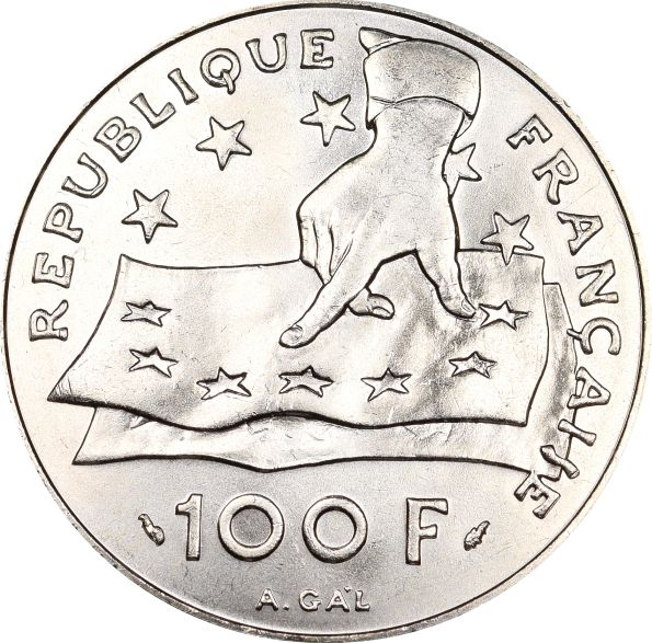 Γαλλία France 100 Francs 1991 Silver Brilliant Uncirculated
