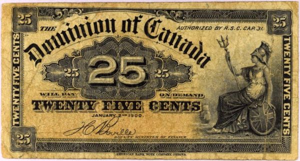 Καναδάς Χαρτονόμισμα Canada Banknote 25 Cents 1900