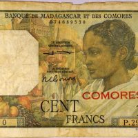 Χαρτονόμισμα Bank Of Madagascar And Comores Banknote 100 Francs 1960