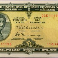 Χαρτονόμισμα Ιρλανδία Banknote Ireland 1 Punt 1974