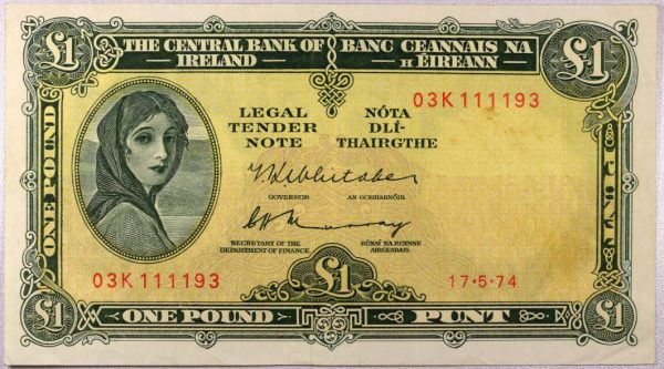 Χαρτονόμισμα Ιρλανδία Banknote Ireland 1 Punt 1974