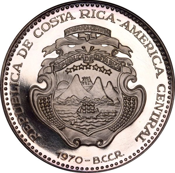 Κόστα Ρίκα Costa Rica 25 Colones 1970 Silver Proof