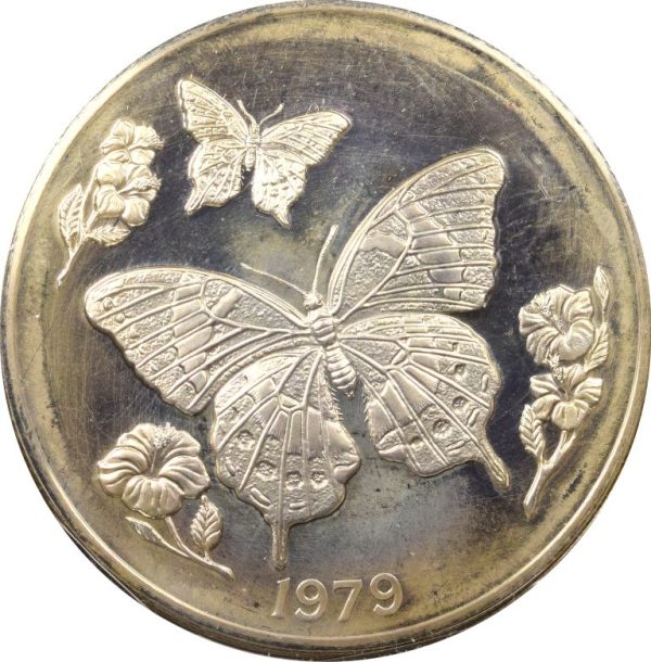 Jamaica 10 Dollars Silver Proof Coin 1979 Butterfly