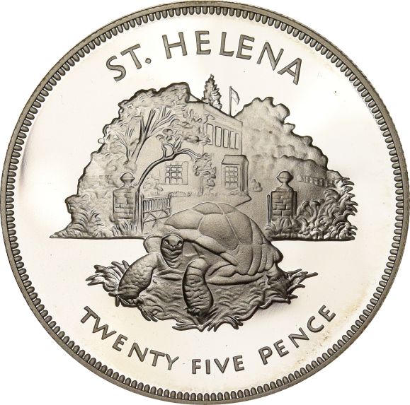 Αγία Ελένη St Helena 25 Pence 1977 Silver Proof in Case