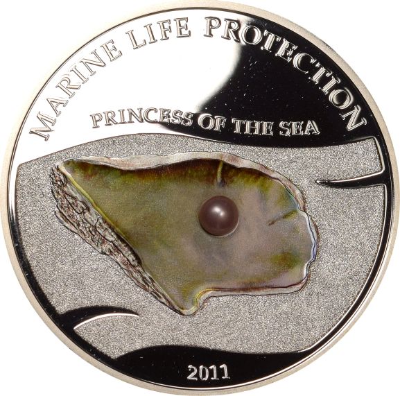 Palau 5 Dollars Princess Of The Sea Marine Life Silver Proof Coin 2011