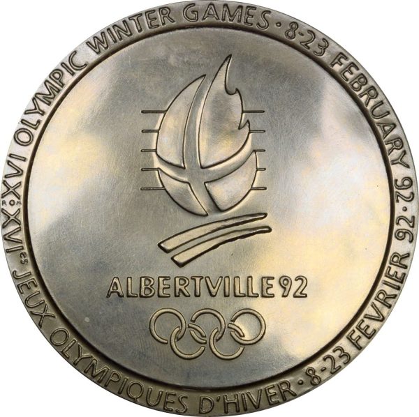 Albertville 1992 Winter Olympic Games Chrome Plated Participation Medal